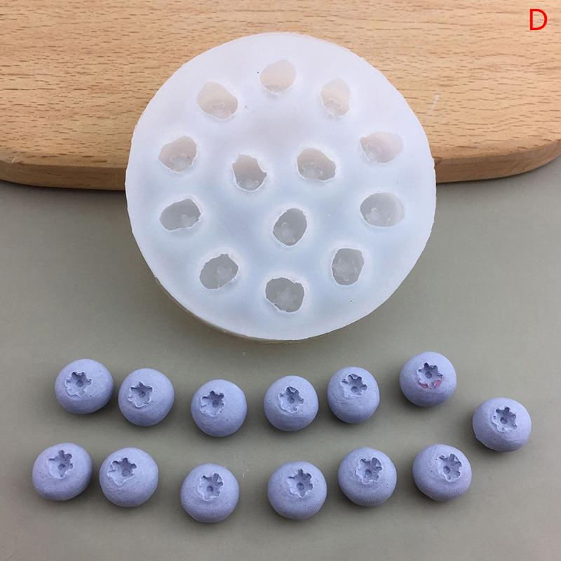 3D Zmeură Căpșuni Decorare pentru prăjituri DIY Fabricat manual de ciocolată Matriță pentru jeleu Ustensile de copt pentru săpun din silicon pentru afine Instrument de copt
