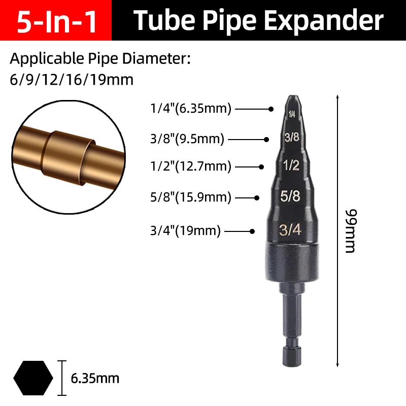 

Труборасширитель 4-в-1/5-в-1, шестигранный хвостовик, инструменты для развальцовки труб кондиционера, инструменты для установки труб, ремонта, обслуживания, инструменты для захвата