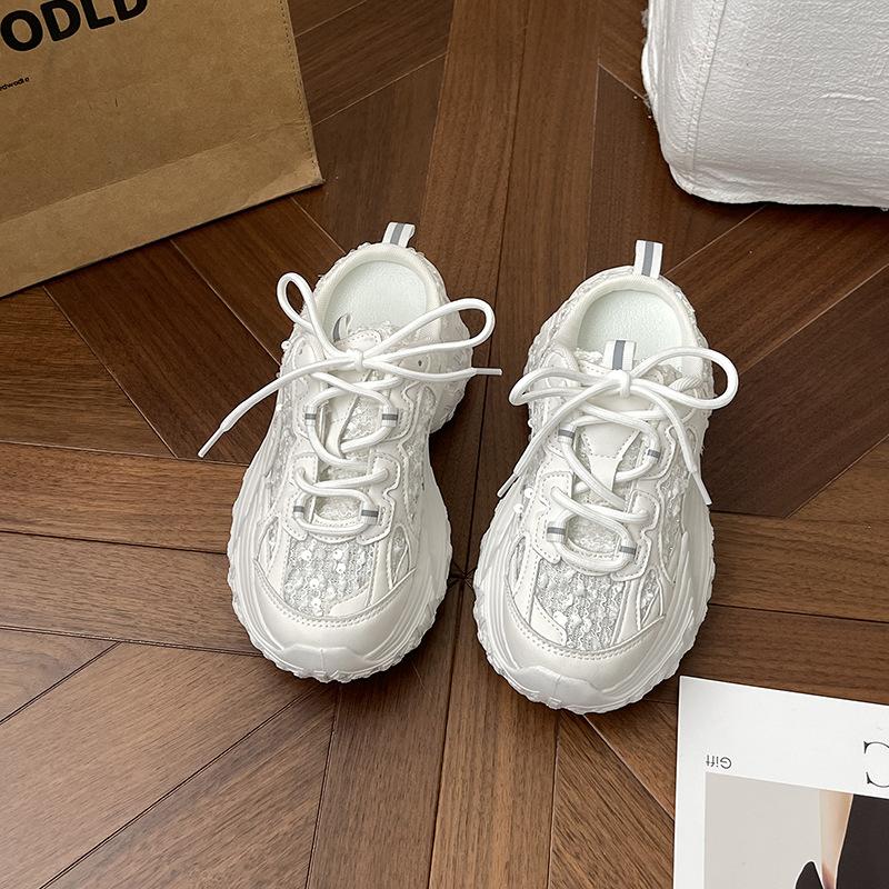 Platform Dad Shoes Without Heels, Women's Bag Head Half Slippers, Spring and Summer New Small Versatile Sports and Leisure Shoes