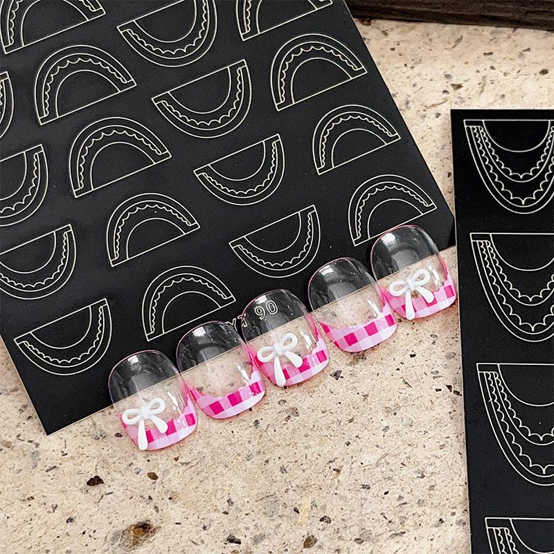 1 list Airbrush šablony Nálepky na nehty, Obtisky na nehty Tisk Šablona na nehty Nástroj Diy Pro ženy Manikúra Dekorace