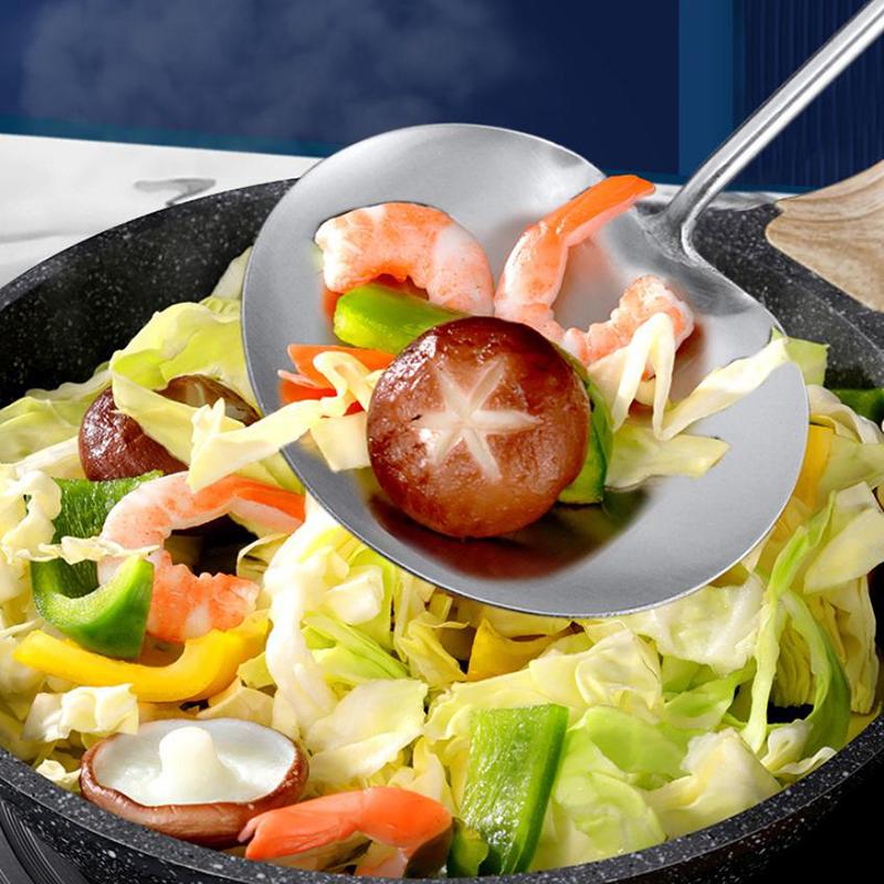 Soup Ladle, Wok Spatula,The Longer Handle Shovel Spoon Rustproof, Heat Resistance, Integral Forming Durable Stainless