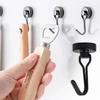 Magnetic Hooks Heavy Duty Strong 360 Degree Neodymium Magnet Swivel Swing Hooks For Kitchen Refrigerator Grill Key Towel Holder