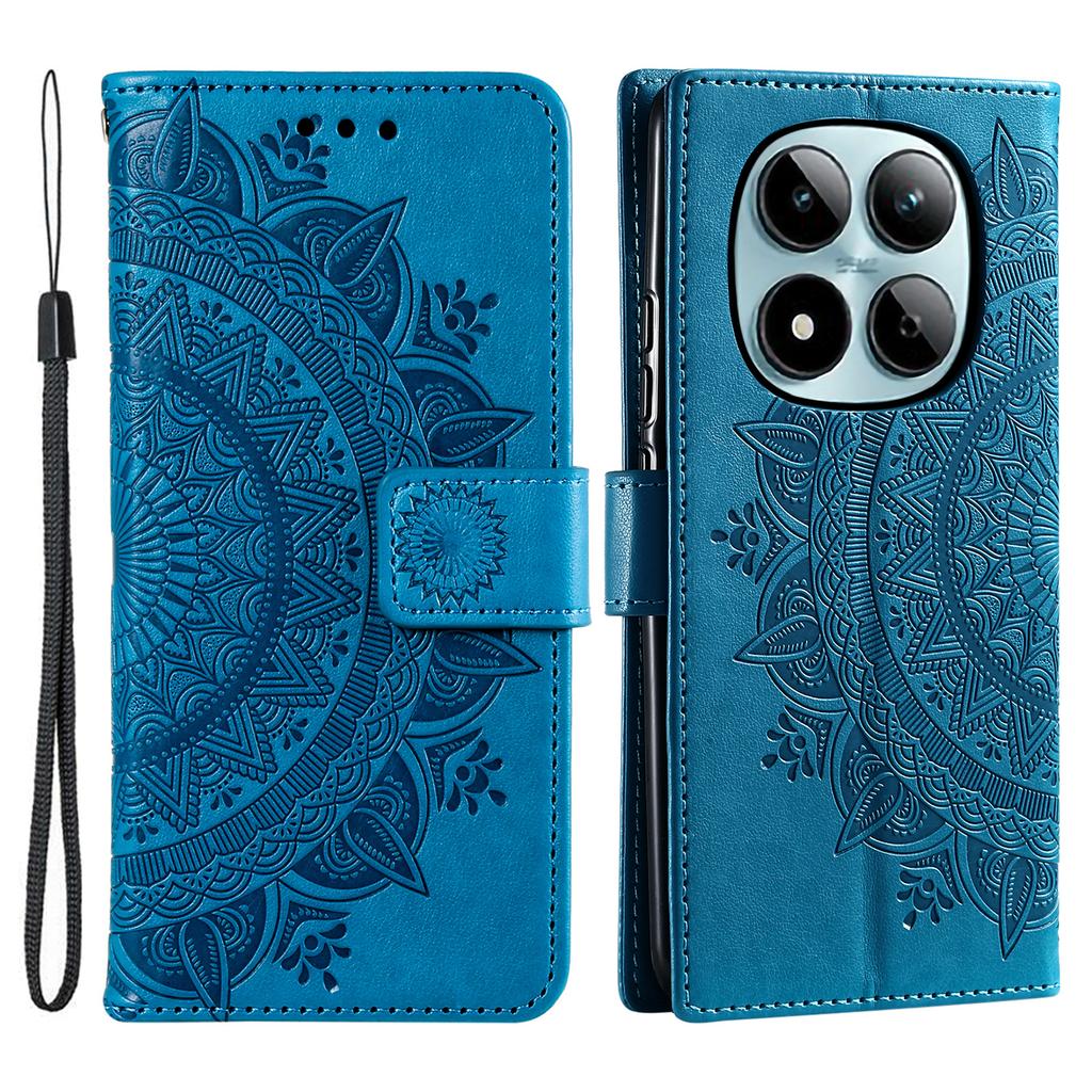 For Xiaomi Redmi Note 15 Pro 4G (Global) Stand Case Imprinted Totem PU Leather Wallet Phone Cover with Wrist Strap