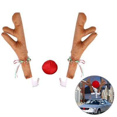 Auto Auto Rentier Geweih und Nase Set für Autoscheibe Dach und Kühlergrill Rentier Weihnachten
