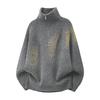 Men's Luxury Casual Half Zip Pullover Long Sleeve Knit Sweater Turtleneck Top Inner Layering Cashmere Blend Coat