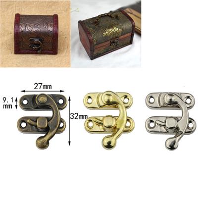 Bronze Schwingarm-Verschluss-Riegel Retro Metallverschluss Gebogene Schnalle für Koffer Schmuckschatulle Werkzeugkasten