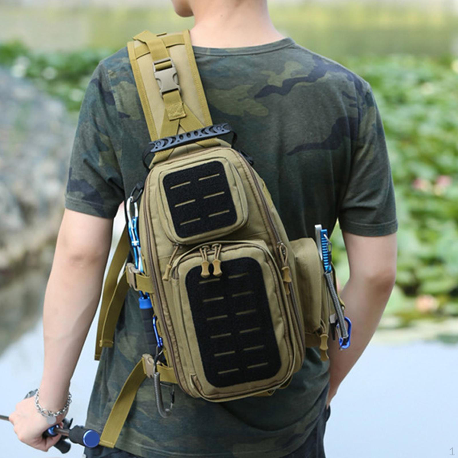 

Рыболовная сумка-слинг для хранения спортивных снастей через плечо хаки