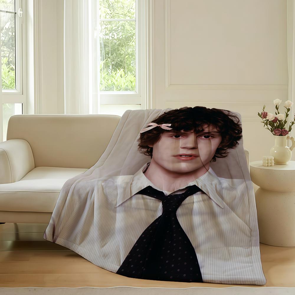 American Actor Evan Peters Blanket For Sofa Office Bed Plane Travel Sleep Read Relax Camping Soft And Warm