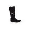Cowhide version 0cm inner height increase~ two wear Korean pointed buckle with pleated middle tube stack boots women 0000 autumn and winter new