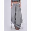 Women 2026 Autumn Harajuku Plaid Wide Leg Trousers Vintage Grunge Loose Knitted Casual Pants Y2K Aesthetic Straight Pants
