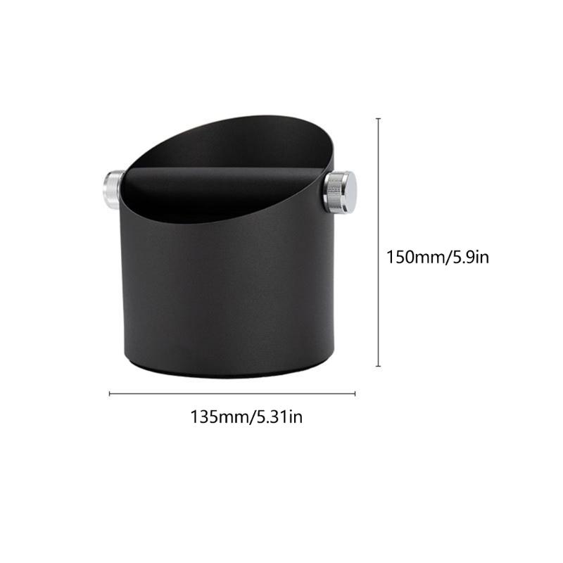 Coffee Knock Box Stainless Steel Shock Absorbent Espresso Knock Box Coffee Grind Dump Bin with Nonslip Base Accessories