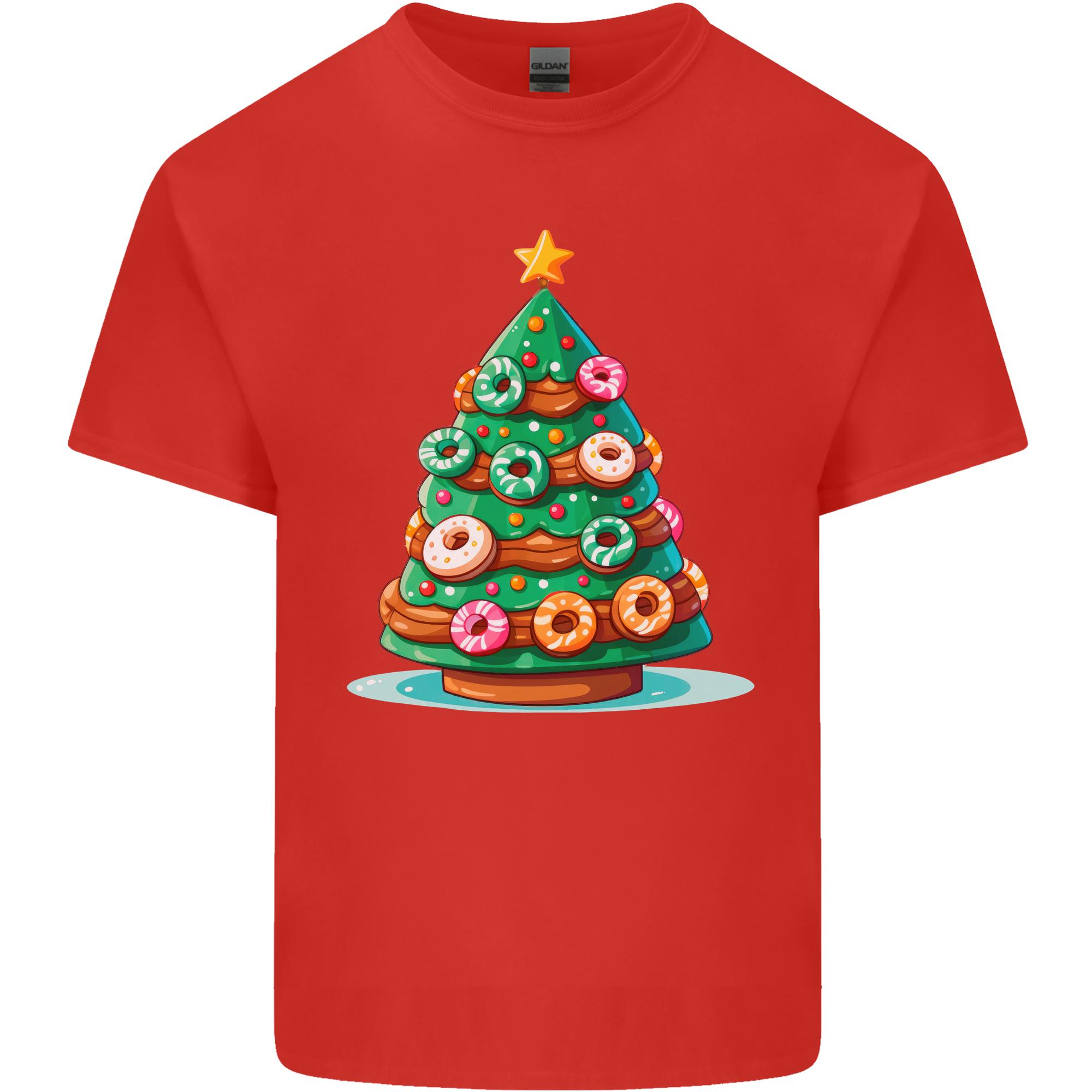 Donut Christmas Tree Funny Xmas Food Unisexs Light Cotton TShirt S
