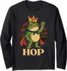 Funny Portland Frog Hop Protest Resist Frog No Kings Long Sleeve T-Shirt