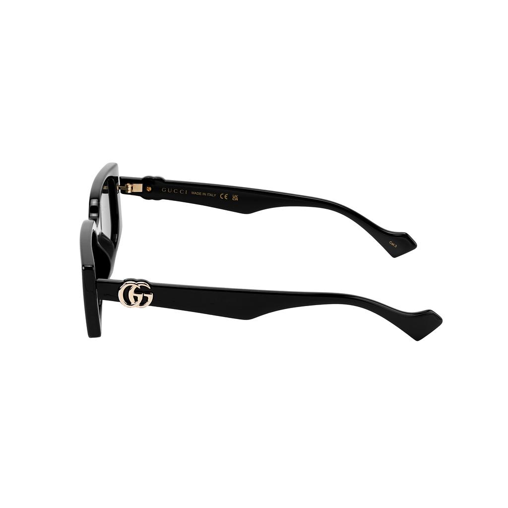 Gucci GG Temples Logo Plastic Square Sunglasses Women's Black