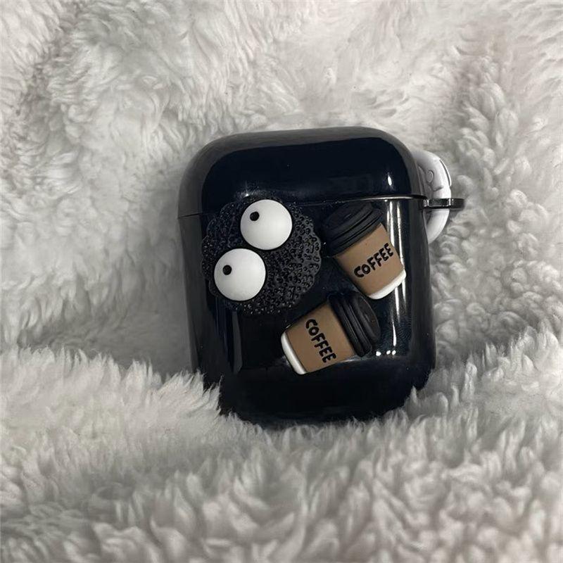 

Чехол для наушников 2-го поколения 3-го поколения Силиконовый защитный чехол Забавный ударопрочный бокс для AirPods Женский мягкий чехол для Airpodspro2 Прозрачный 5-го поколения AirPods4 Stereo Coke Coal [Black]]