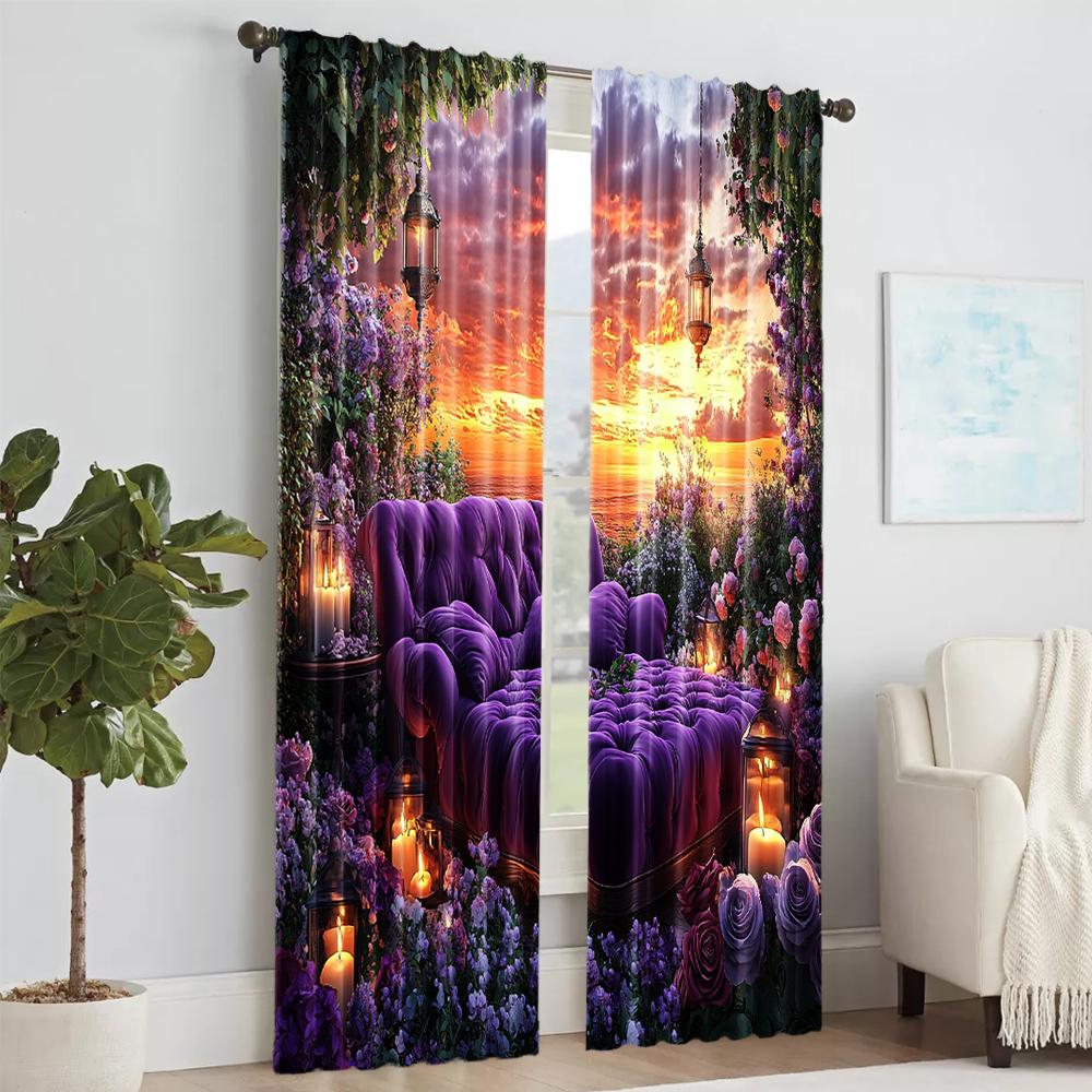 2 pcs versatile polyester transparent curtains for home decoration ultra-romantic atmosphere for use in bedrooms and living