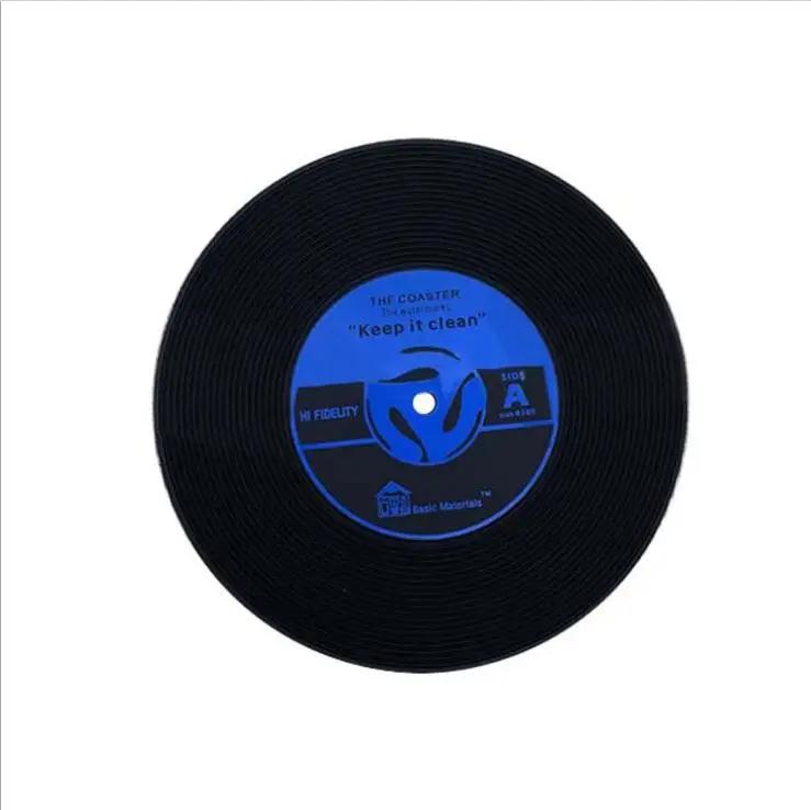 Record Coaster Table Cup Placemats Creative Environmental Plastic Vinyl Drink Coasters Heat-resistant Simple