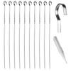 10Pcs Stainless Steel Barbecue Flat Skewer Grilling Tool for Party Outdoor Activities