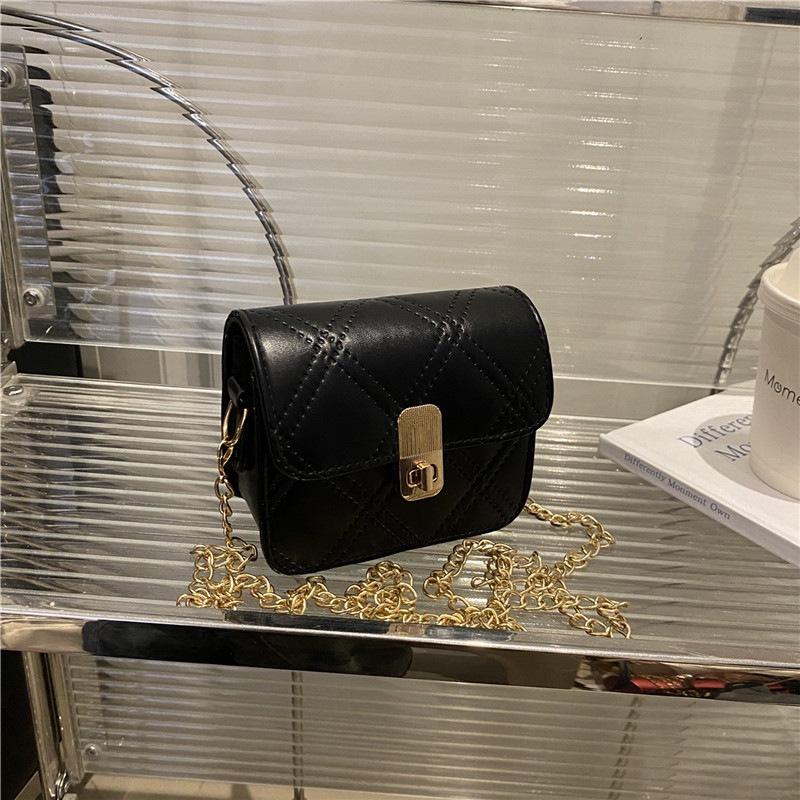 

Summer new diamond chain fashionable versatile gas shoulder messenger bag cross чёрный