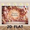 2D Colorful Graffiti Birthday Backdrop Banner with Boombox & Music Notes
