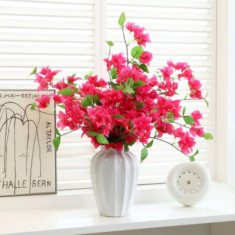 5Pcs Silk Flower Silk Fake Flower Realistic Blooms DIY Simulation Flower Flexible Long Stem Artificial Flower Branch