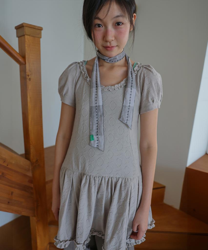 Nokeontencheu 396. Oval Pattern Dress _ Sand