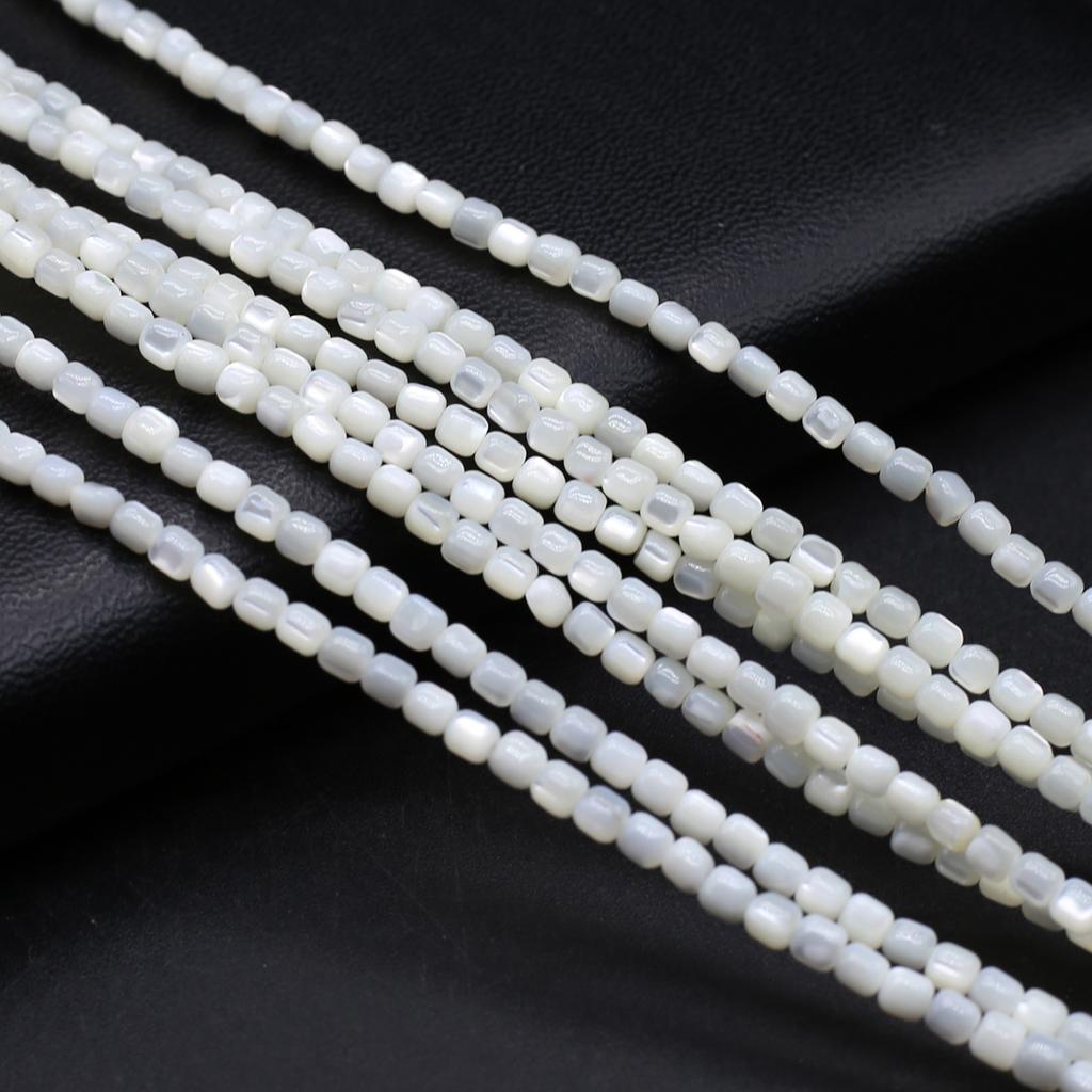 1Strand Natural Freshwater Shell Beads 3.5×3.5mm,Square Coloured Shell Loose Spacer Beads for Jewelry Making DIY Bracelet Accessories Beading 38cm