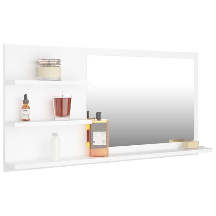 VidaXL Bathroom Mirror White 90x10.5x45 Cm Particleboard