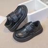 New Girls Princess Leather Shoes Kids Black School Performance Shoes Formal Uniform Versatile Children's Flats Fashion Matte PU