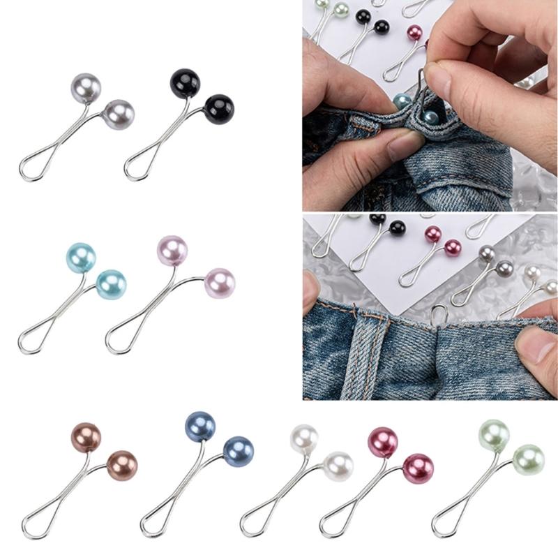 Adjustable Tighten Waist Button for Women Skirt Pants Jeans Tighten Waist Clip Metal Pin Clothing Fastening