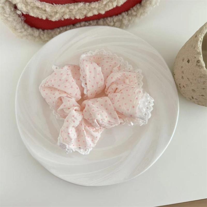 Dot Lace Hair Bands Elastic Scrunchies For Women Fashion Hair Accessories Statement Hairpiece Ponytail Holder