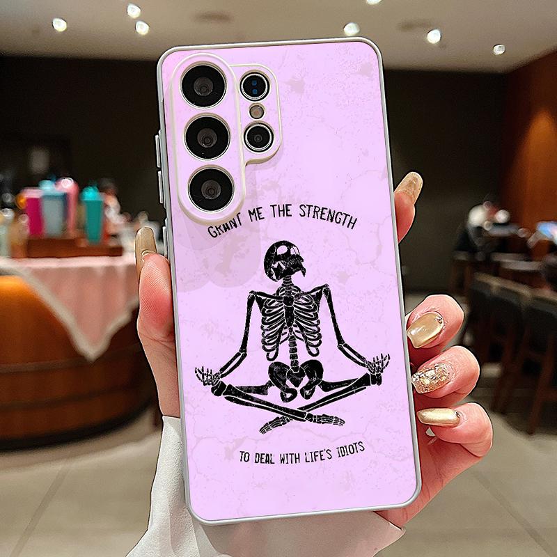 Colorful Skeleton Pattern Case For Samsung S26 Edge S25 FE S24 Plus S23 S22 Ultra A15 A16 A17 A35 A36 A37 A54 A55 A56 A57 5G Magnetic Matte Cover