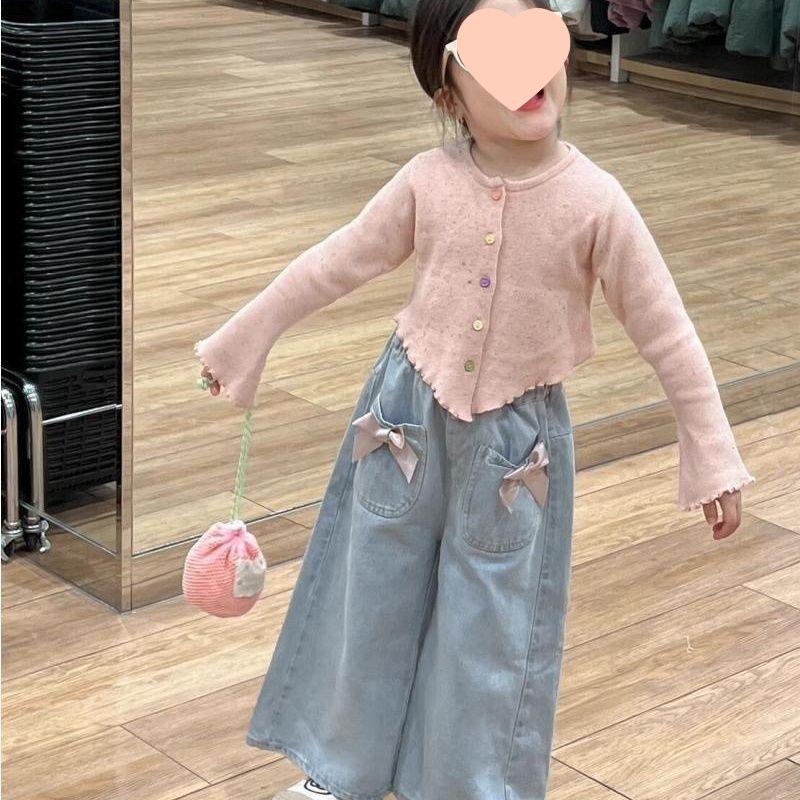 

Girls Wide-Leg Casual Jeans - Korean Style Spring/Autumn Fashion 130