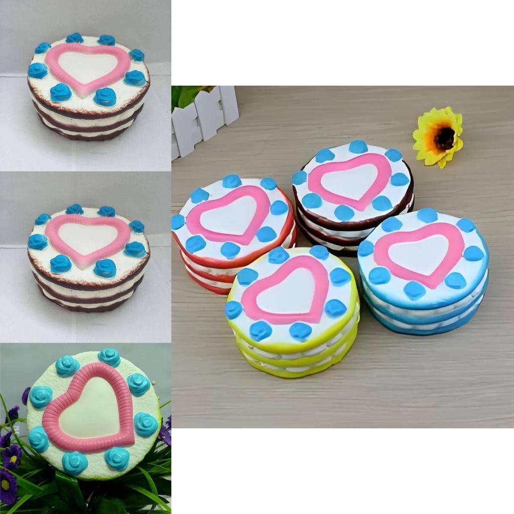 Pu Material Soft Silicone Fake Fruit Bread Cake Decorative Sculpture For Office