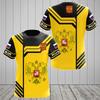 2025 new hot-selling Russian 3D short-sleeved T-shirt casual loose round neck Russian flag short-sleeved top T