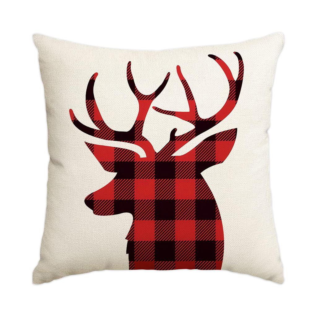 1/4pcs Christmas Pillow Cover, Elderly, Snowflake, Tree Printed Cushion Cover, Christmas Decoration (without Pillow Core)