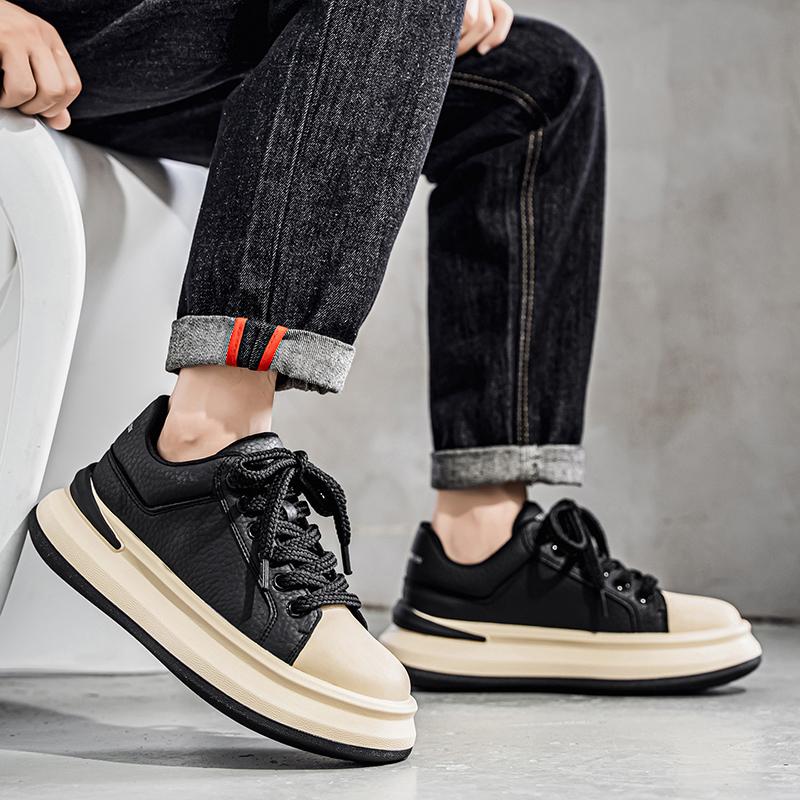 Men's Korean Version Thick Soled Sneakers Are Fashionable Simple Versatile Comfortable and Suitable for Daily Commuting
