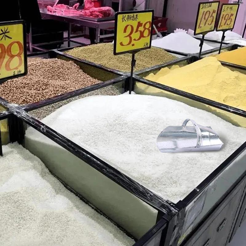 Pala Riso Grande Capacità in Metallo Pala Mangime Cereali Multifunzionale Manico Ergonomico Liscio Cucina Supermercato Fattorie