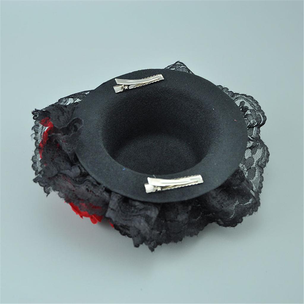 Lightweight Polyester Top Hat Headdress Gothic Floral Hair Accessory Daily Use Costume Party Wedding Event
