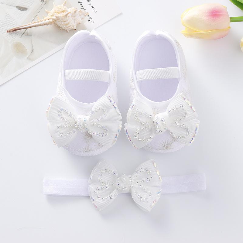 New Baby Girl Shoes Fashion Versatile Comfort Walkers Exquisite Cutesoft Soles Baby Shoes Anti Slip Princess Shoe Newborn 0-1Y