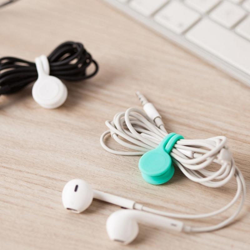 10pcs Minimalists Silicone Cord Organizers Magnetic Clip For Tidy Desk Management Suitable For Various Cable Earbuds