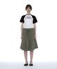 PARTIMENTO WOMEN Foldover Waist Midi Skirt_Khaki Green