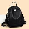Simple backpack women's spring new casual versatile backpack multi-compartment large-capacity leather bag