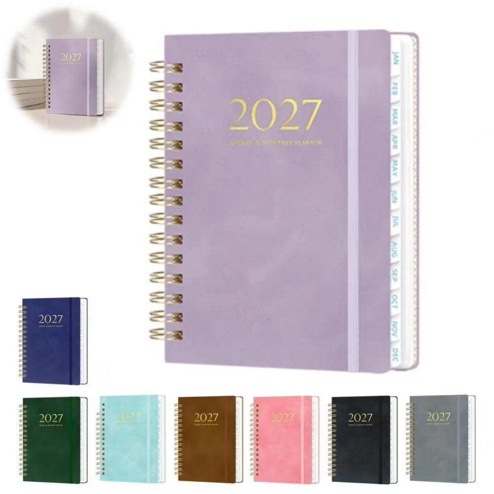 Planificateur Hebdomadaire 2027 à Onglets Pages Épaisses Planificateur à Spirale Carnet d'Emploi du Temps Planification Annuelle