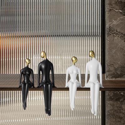 Resin Abstract Figure Sculpture Creative Craft Ornaments Couple Statue Decorative Figurines Home Decoration Accessories