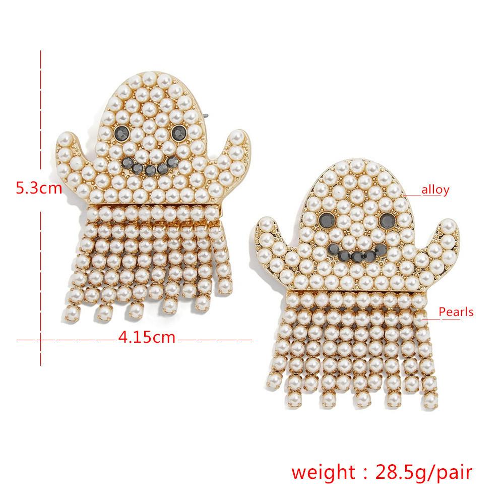 Beautiful Pearl Alloy Ghost Earrings Suited For Festivals And Anniversaries