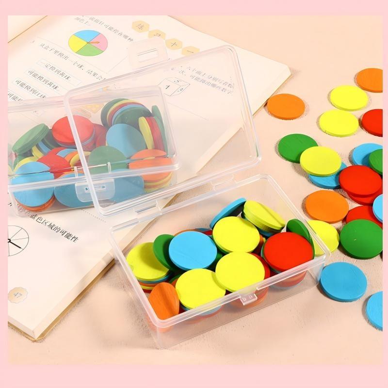 50Pcs Round Plastic Math Counters Colored Counting Chip Kids Early Math Learning Toy Kindergarten Preschool Math Learning