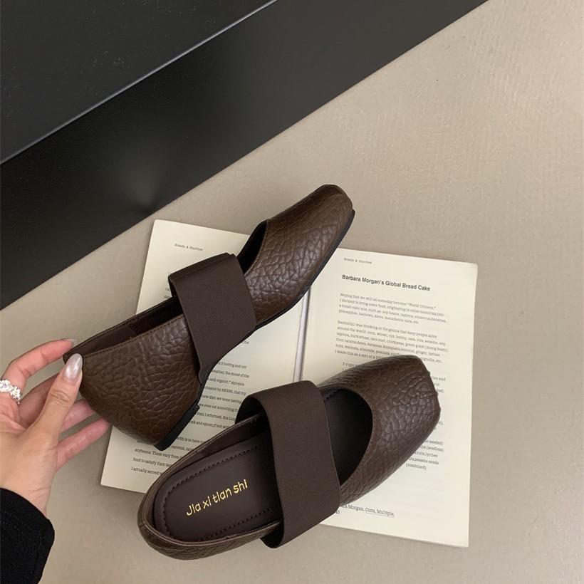 Retro französischer Stil coole Mary Jane Schuhe Elefantenmuster Design Ballett superweiche Modeschuhe