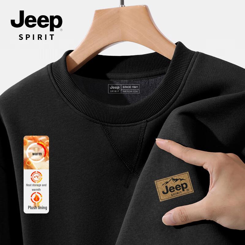 

JEEP SPIRIT Men s Thick Warm Fleece Pullover Sweatshirt XL