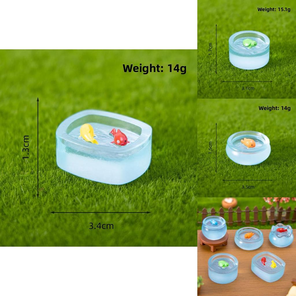 Micro Landscape Dollhouse Noctilucent Fish Tank With Resin Creative Decor For Living Room Tabletop Display